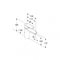 Baterie lavoar Kludi, Pure & Solid, fără ventil, 100 mm, crom